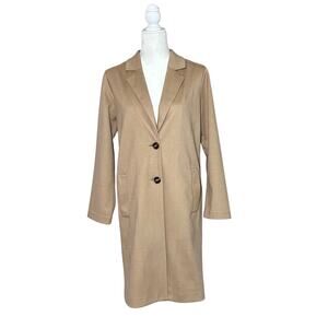Jade Women’s Small Lightweight Camel Button Down Mid-length Coat